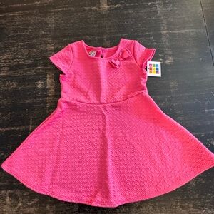 Healthtex Vibrant Pink Kids Dress with Bow